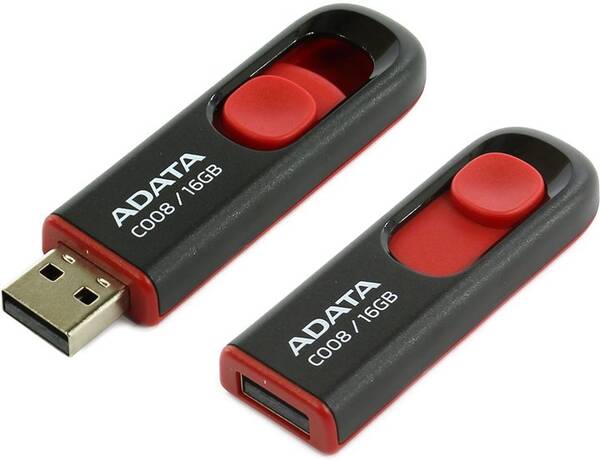ADATA C008/16GB/USB 2.0/USB-A/Červen&#225;