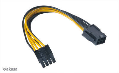 AKASA - PCIex 6-pin na ATX12V 8-pin adapt&#233;r