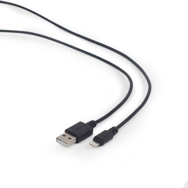 Kabel CABLEXPERT USB 2.0 Lightning (IP5 a vyšš&#237;) nab&#237;jec&#237; a synchronizačn&#237; kabel, 1m, čern&#253;