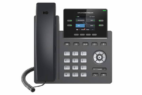 Grandstream GRP2612W SIP telefon, 2.4&quot; TFT bar. displej, 2 SIP &#250;čty, 4 prog. tl., 2x10/100Mb, WiFi