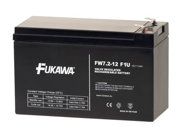 Akumul&#225;tor FUKAWA FW 7.2-12 F1U (12V 7,2Ah) faston 4,8mm