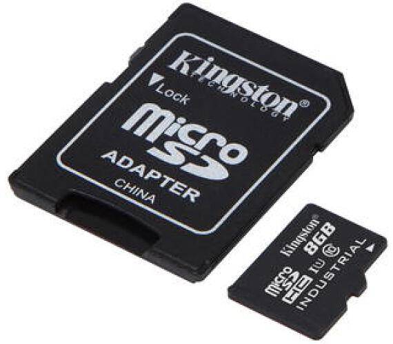 Kingston Industrial/micro SDHC/8GB/100MBps/UHS-I U3 / Class 10/+ Adapt&#233;r
