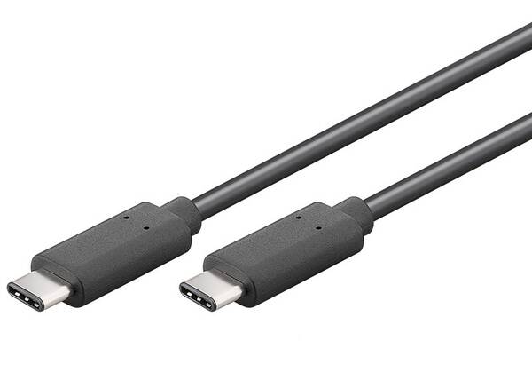 PremiumCord USB-C/male - USB-C/male, čern&#253;, 1m