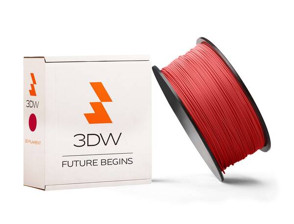 3DW - PLA filament 1,75mm červen&#225;, 0,5kg, tisk 190-210&#176;C