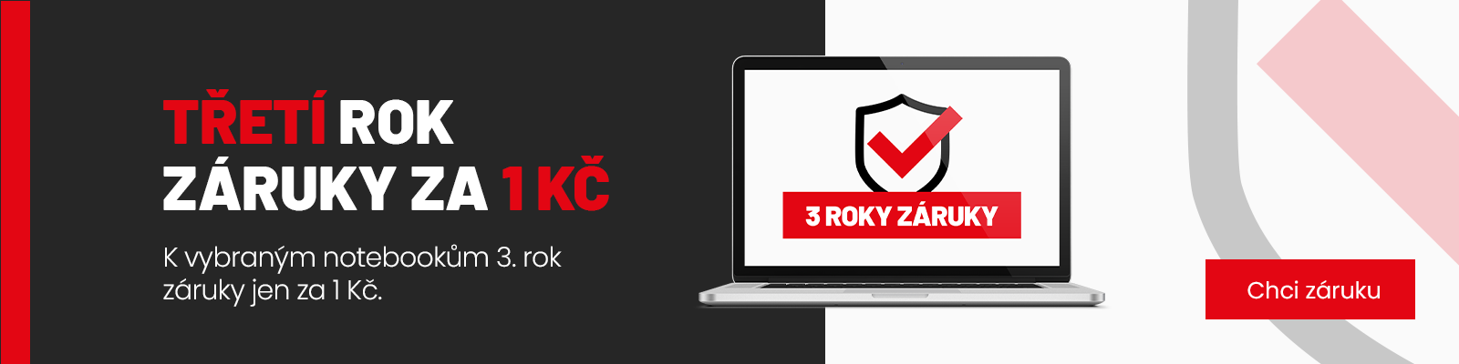 Třetí rok záruky za 1 Kč - banner