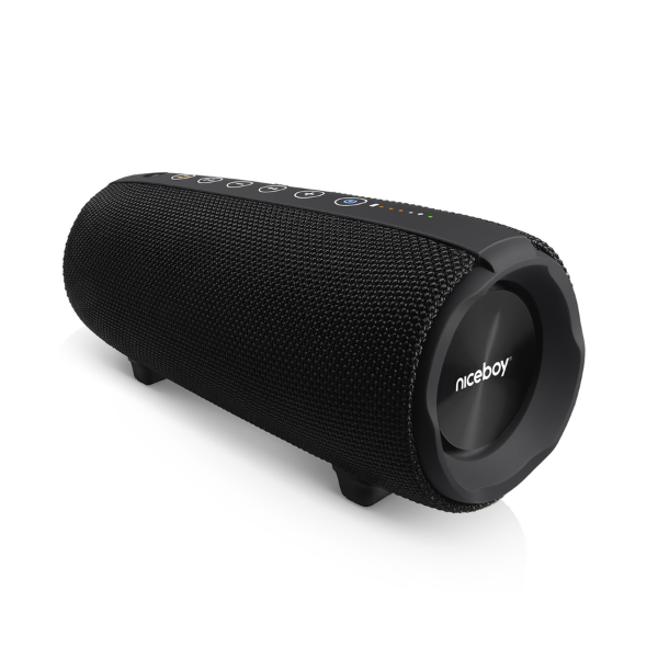 Černý voděodolný přenosný Bluetooth reproduktor Niceboy Titan 4