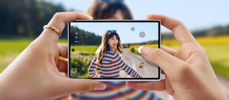 Fotografování se zavřeným telefonem Samsung Galaxy Z Fold8 s živým náhledem na vnějším displeji